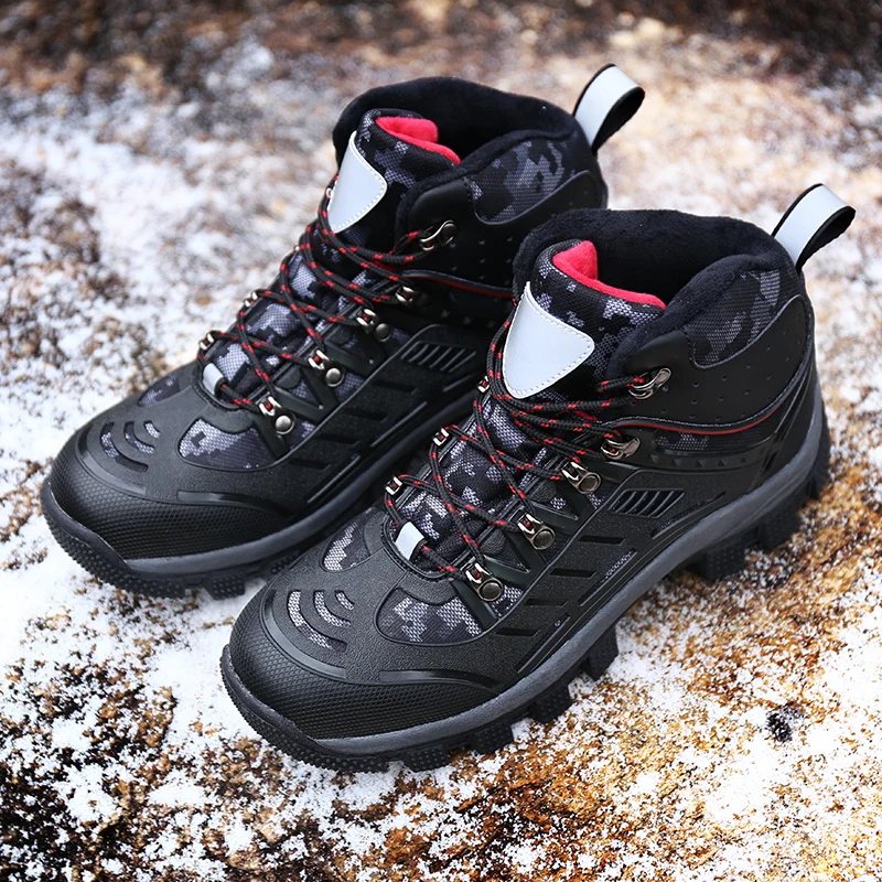 

New Arrival Winter Hiking Shoes Genuine Leather Outdoor Boots Trekking Lace-up Climbing Mens Hunting Sneakers Men Male Walking