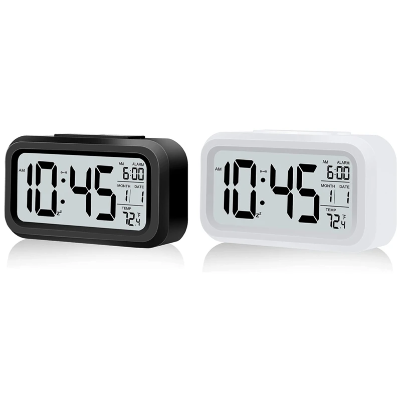 Digital Alarm Clock,battery Operated Alarm Clock, With Night Light Snooze Date 12/24h Indoor