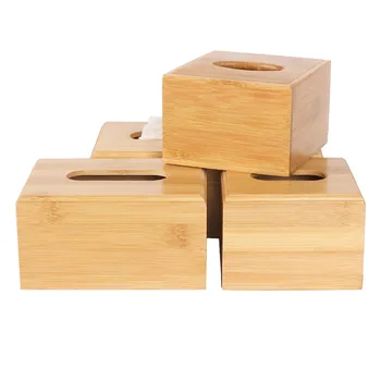 

Bamboo Tissue Box Napkin Holder Hotel Restaurant Desktop Paper Storage Organizer Home Decoration