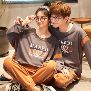 

Lovers pajamas for men Full Sleeve Cotton pijama Couple Pajamas For Women Cartoon Sleepwear Sets Winter Pijama Mujer XXXL