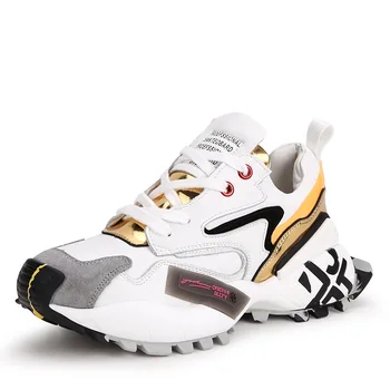 

Thick-soled Shoes Female Genuine Leather, Paired Color Muffin Single Shoes Increasing Sports Leisure Shoes Safety Shoes