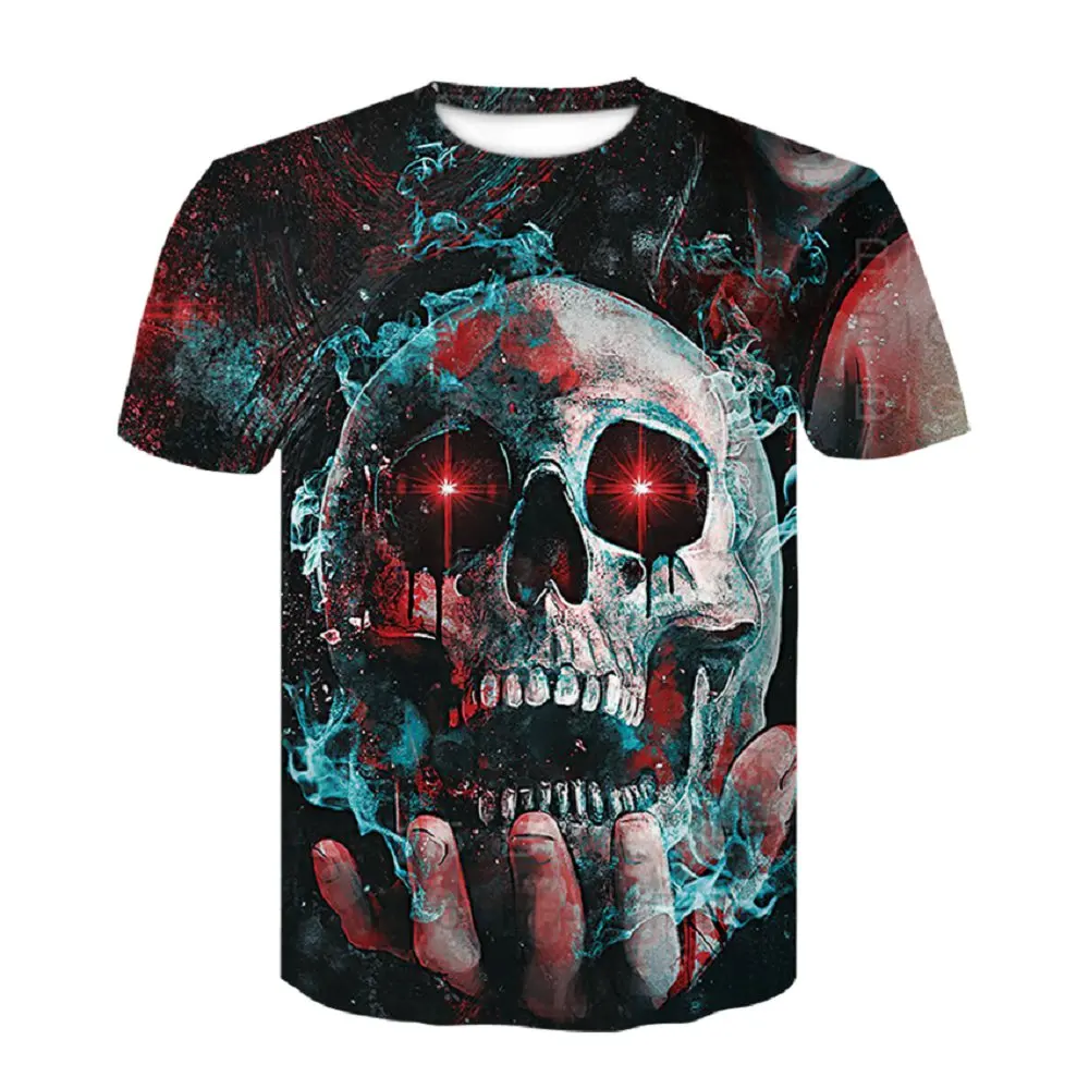 DEWIN Du Thunder Skull Футболка мужская женская хип-хоп летняя футболка Camisa Masculina женская футболка унисекс футболка harajuku - Цвет: D222