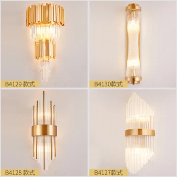 

Modern Minimalist Glass crystal LED Wall lamp Gold Indoor Living Room Bedroom Bedside Wall Lights Porch Sconce Lampe Luminaria