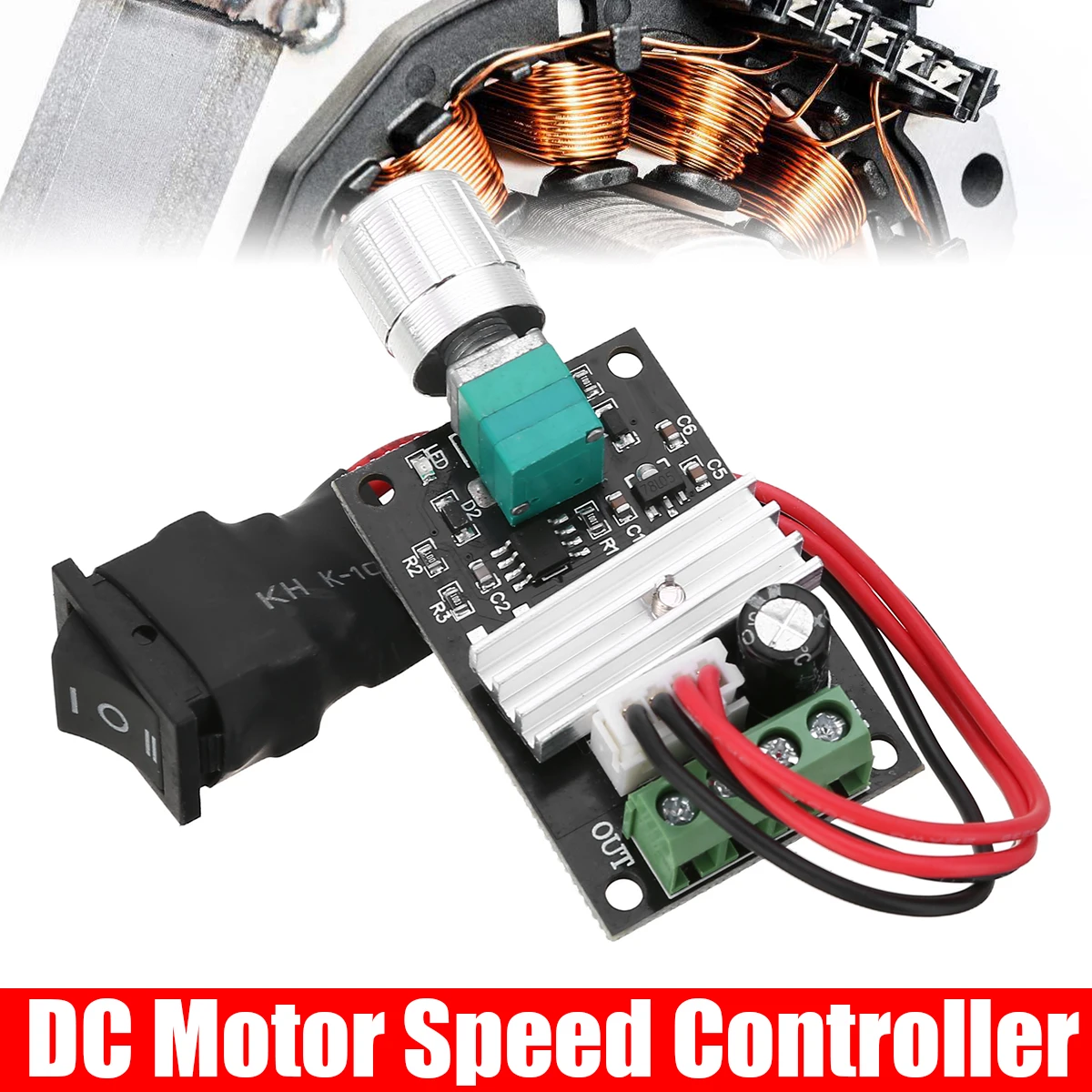 

DC 6V/12V/24V 3A PWM Motor Speed Controller Adjustable Forward Reverse Switch Speed Regulator Control for Home Light