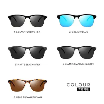Classic Retro Designer Polarized Sunglasses for Women Men Half Frame Fashion Male Eyewear UV400 Protection 4