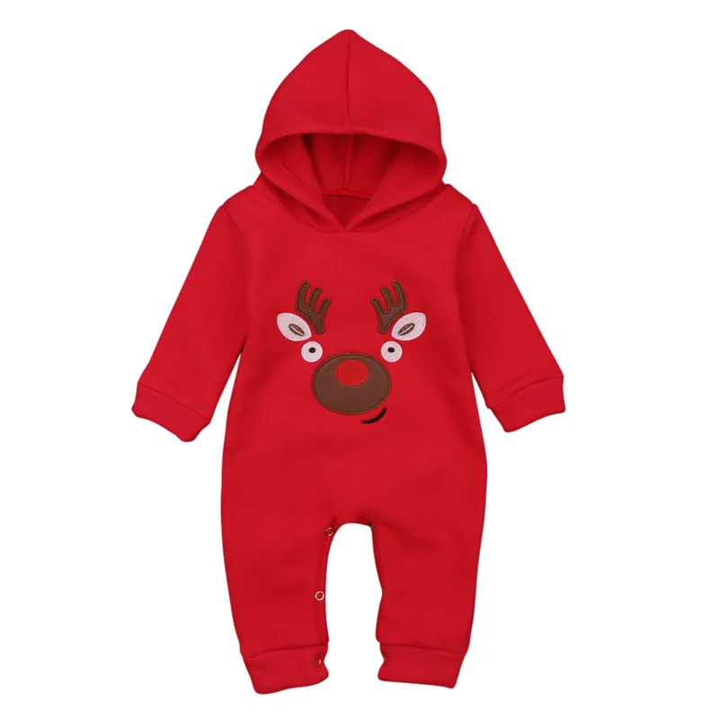 

Newborn Toddler Infant Baby Boy Girl hooded Romper Long Sleeve Jumpsuit Casual Cotton Christmas Clothes Spring Winter Outfits