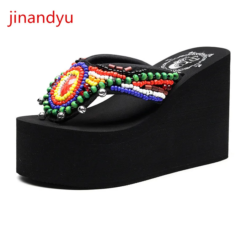 

3/6/8/9/11cm Heels Women Flip Flops Slippers Platform Wedges Sandals High Heels Mules Mujer Cute Shoes Woman Summer Sliders