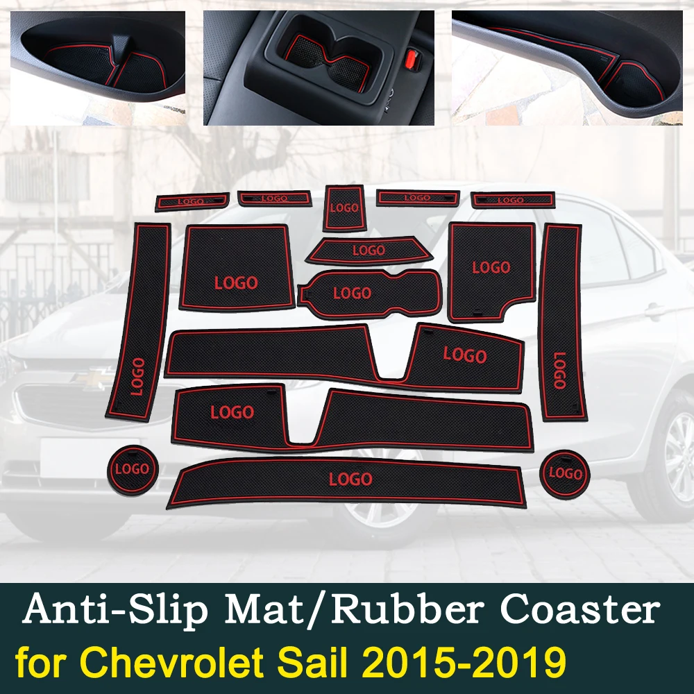 Анти-скольжения двери паз резиновые коврики чашки подушки для Chevrolet Парус 2015 ~ 2019