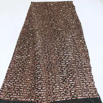 

Wholesale Gold Pink Embroidery Lace African Tulle Lace Fabrics 2019 High Quality French Lace Fabric With Sequins For Party
