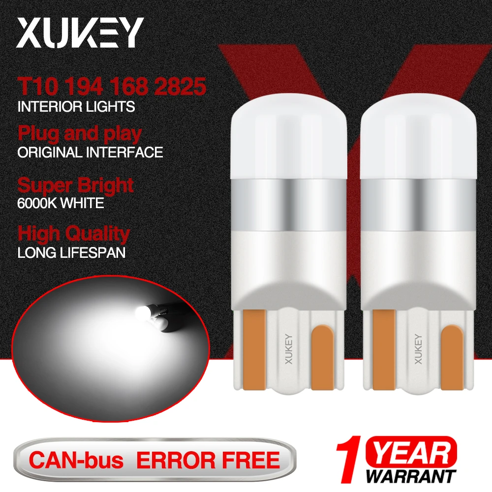 

Xukey T10 194 168 Dome Map License Plate Lights BAS9S LED Bulbs T15 921 912 W5W W16W Reverse Back Up Lamps Side Marker Canbus