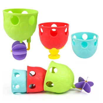 

1 Set Baby Kids Shower Bath Toy Pour Water Toys Beach Bucket Silicone Folding Hand-held Barrel Toy Sand Dabbling Pour Water Toys