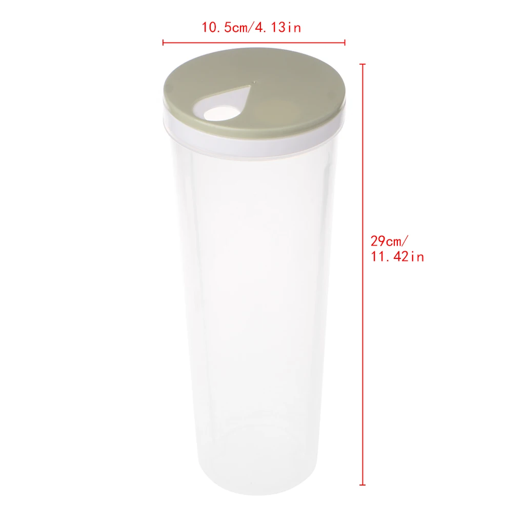 

Cylinder Shaped Noodle Container Spaghetti Canister Cereal Crisper Grains Box
