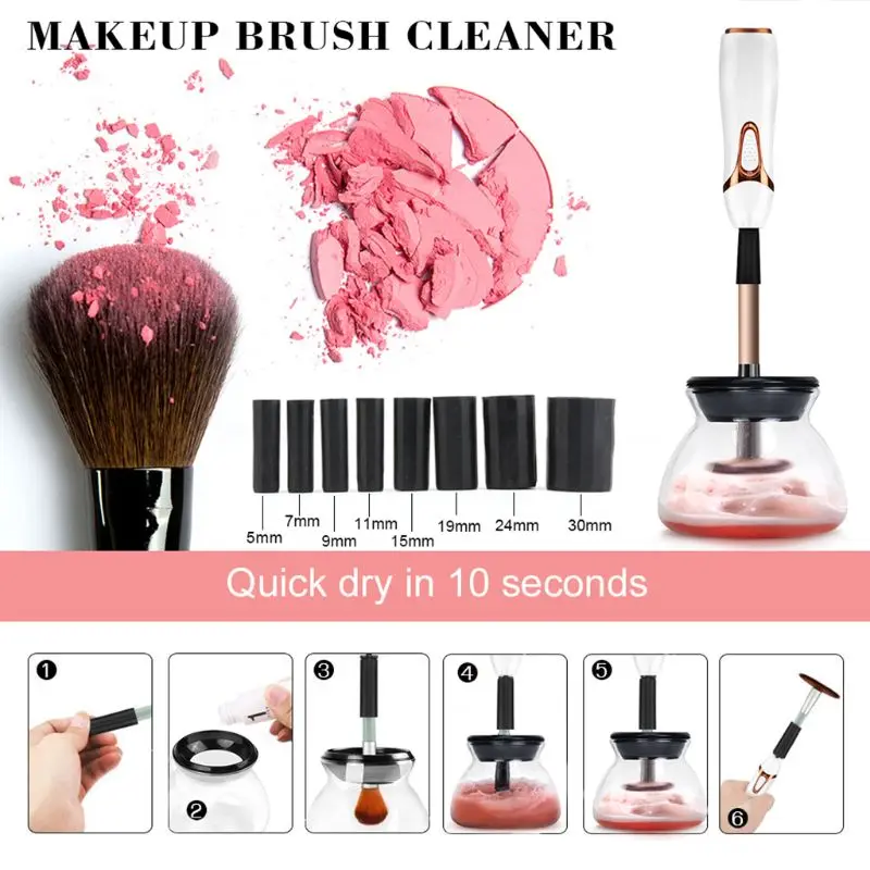 

Electric Makeup Brush Cleaner Dryer Set Makeup Brushes Washing Tool Quick Dry Protect Bristles Cleaning Device