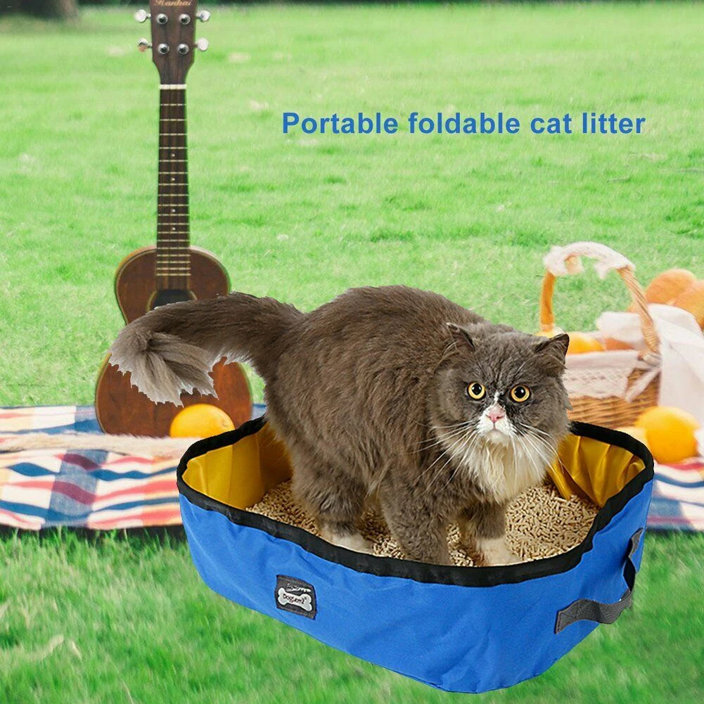Ванная комната ткань Оксфорд питомец питания кошачий Туалет коробка Песочница дом складной Туалет постельное белье брызгозащищенный портативный открытый складной