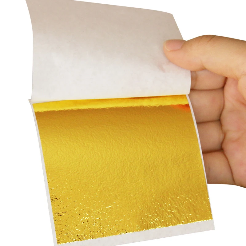 100 Pages 24K Gold Leaf Art Art Design Gold-Plated Frame Decorative Materials Home Bedroom Stencil Decoration Crafts, Not Edible