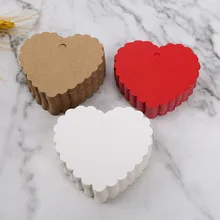 100pcs/Lot Plain Geometric Heart Hanging Tags For Handmade Items Wholesale Goods For Business White Red Heart Kraft Paper Labels