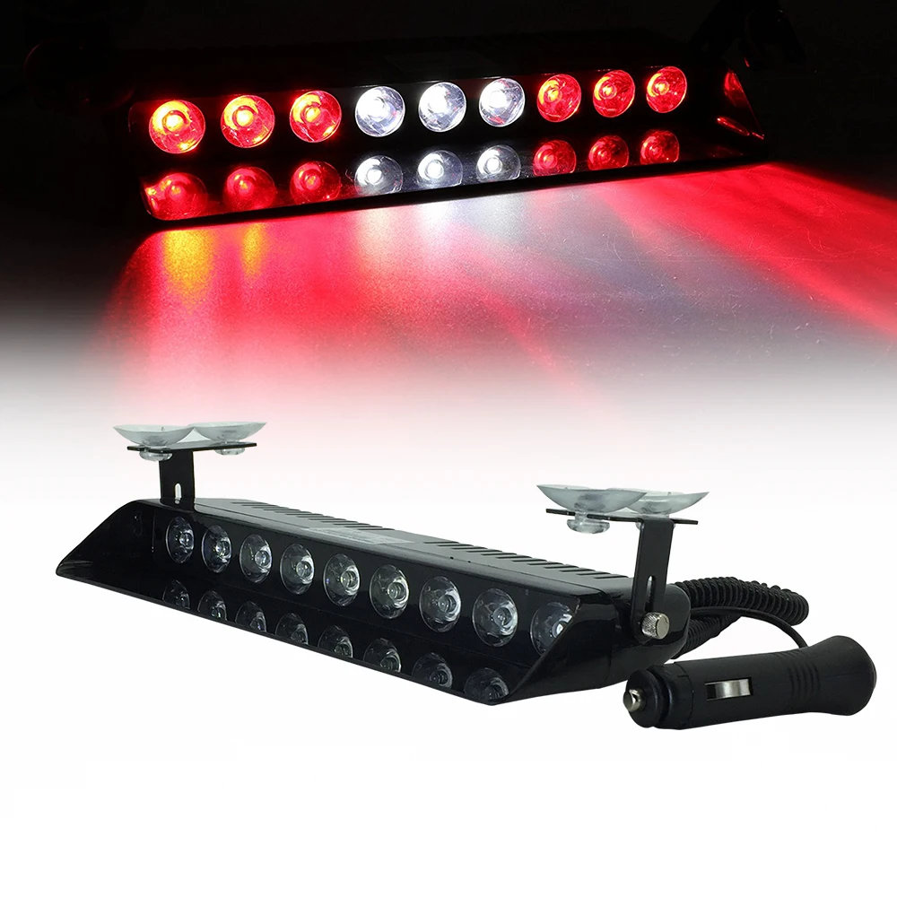 12V 9 LED Car Windshield Sucker installation Strobe Warning Light Car