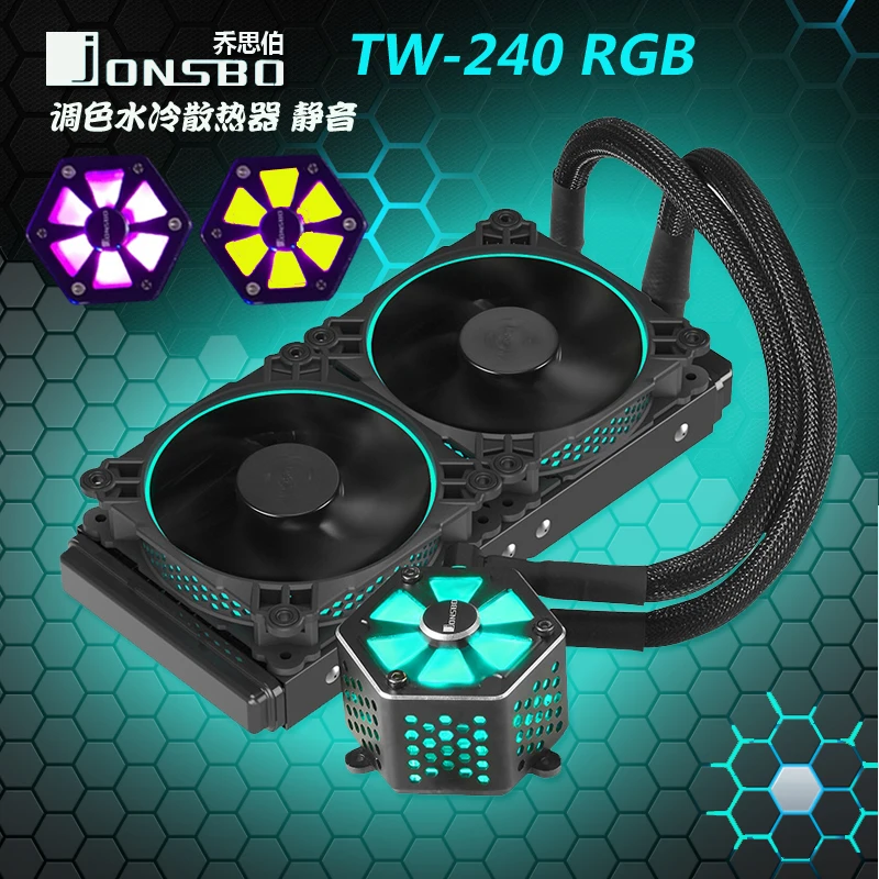 ^Cheap JONSBO TW-240ARGB TW240 RGB Dual Mode Color Control Integrated Water Cooled CPU Cooler