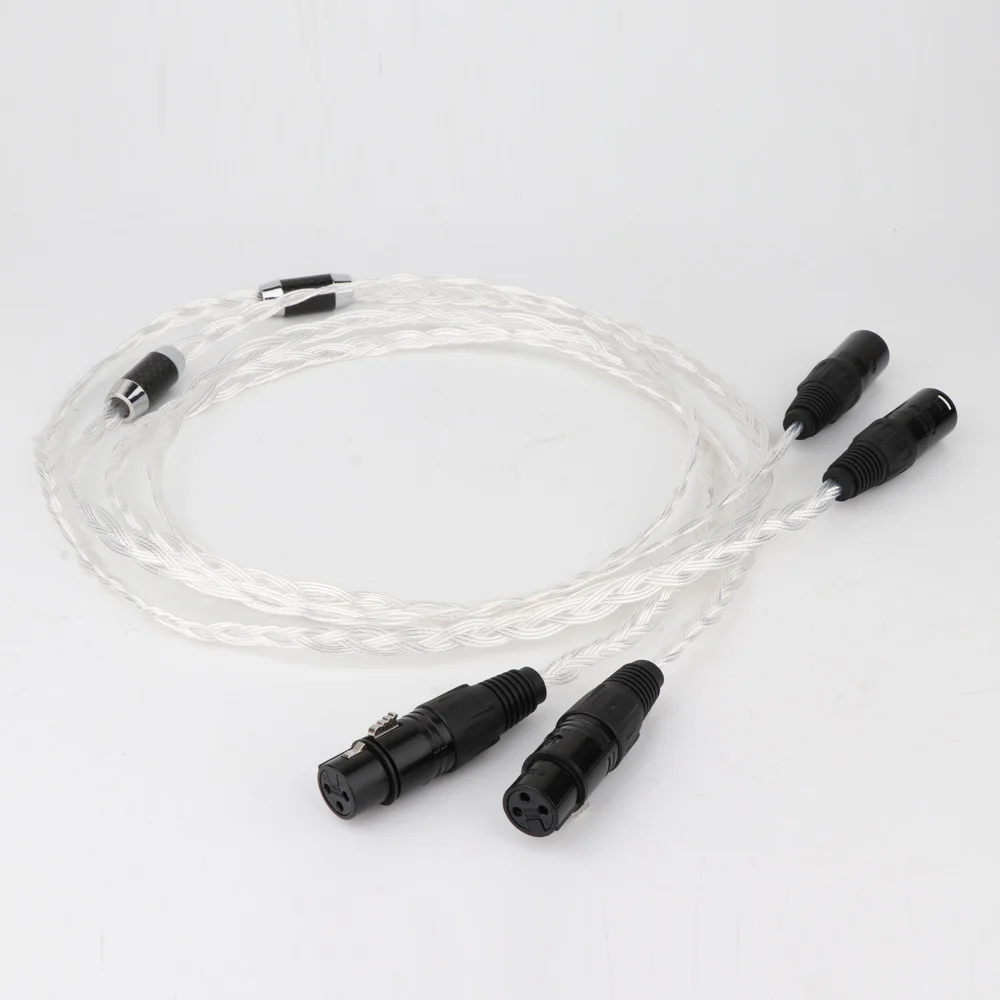 

Pair 7N OCC Audio XLR Interconnect Cable With Carbon Fiber XLR Connector Plug