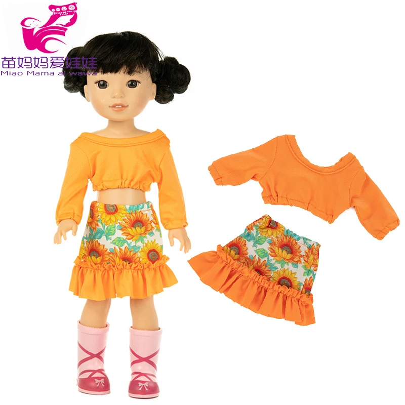 Подходит для куклы Wellie Wishers размером 14,5 дюйма, платье единорога Camille Ashlyn Kendall Emerson, одежда 38-40 см, Одежда для кукол sharon nancy