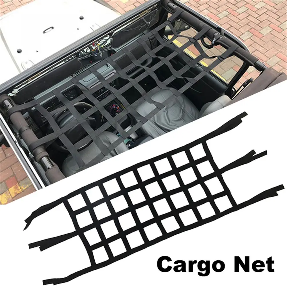 Oxford Cloth Car Roof Hammock Soft Net Network Parasole Storage Top Cover Car Cargo Rest Bed Per Jeep Wrangler Yj Tj 147X48Cm