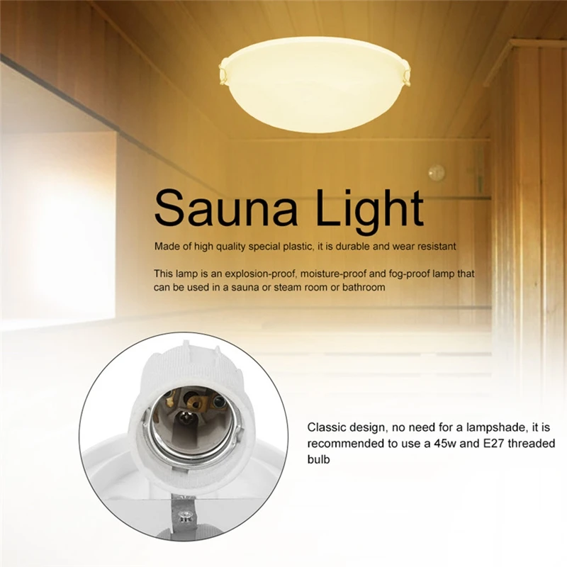Portable Plastic Sauna Light Baby Shower Explosion-Proof Lamp Steam Room Anti-Fog For Bathroom Use |
