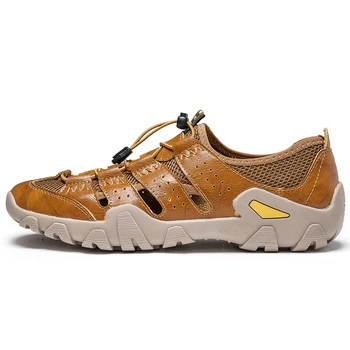 

Lightweight Genuine Leather Sports Sandals Men Roman Comfortable Hiking Sandalias Male Summer Outdoor Business Casual Shoes