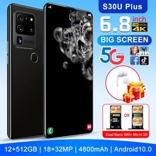 Débloqué téléphones Android d'origine Smartphone 6.8 pouces téléphone portable double SIM caméra 4G cellule Mobile téléphone intelligent empreinte digitale visage Unloc