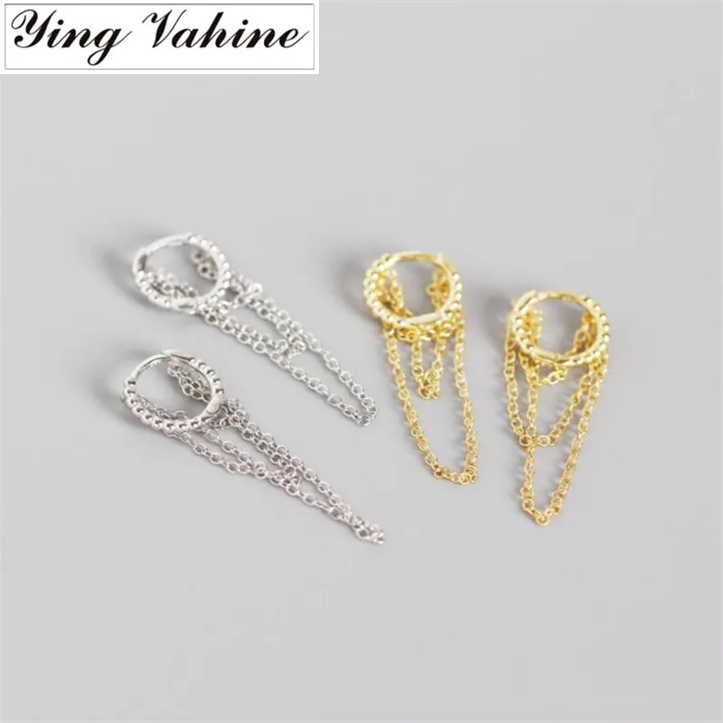 Ying vahine 925 пробы серебряные круглые бусины с кисточкой Кулон Серьги гвоздики для женщин