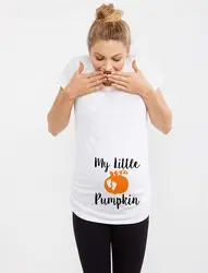 Хэллоуин Тыква объявление беременности футболка на День Благодарения футболка Беременность милые футболки Беременность раскрыть