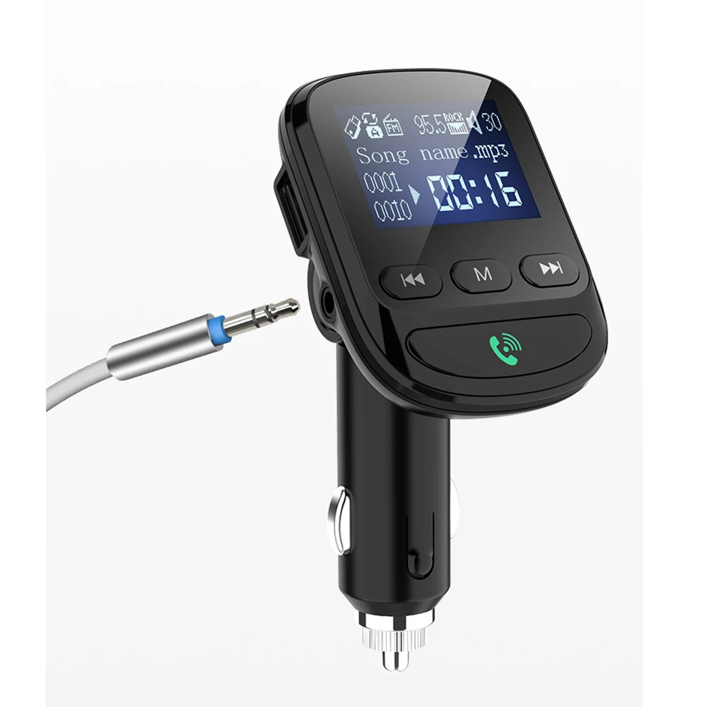 Автомобильное USB зарядное устройство адаптер быстрой зарядки сплиттер конвертер FM TF музыкальный проигрыватель автомобильный ЖК-дисплей Bluetooth передатчик автомобильный комплект