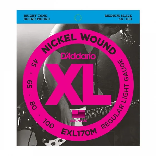 EXL170M Nickel Wound Комплект струн для бас-гитары Light 45-100 Medium Scale D�rio | Спорт и