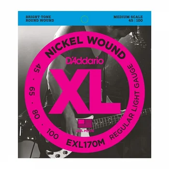 

Exl170m nickel wound string kit for bass guitar, light, 45-100, medium scale, D'Addario