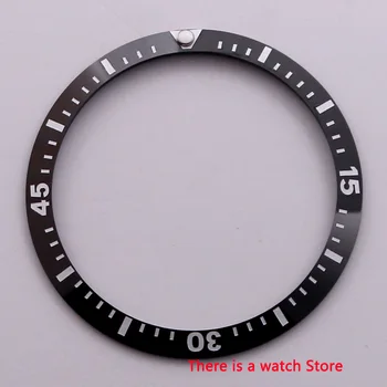 

41MM Black Ceramic Bezel Luminous Dot White Marks Watch Bezel Fit 44mm Automatic Movement Men's Watch