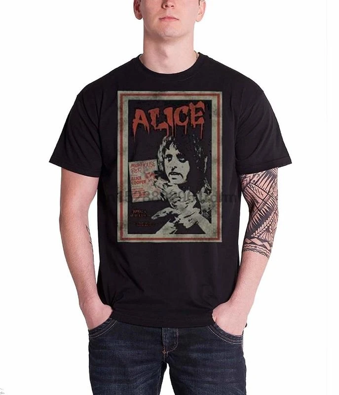 Мужская Винтажная Футболка Alice Cooper черный плакат официальная одежда |