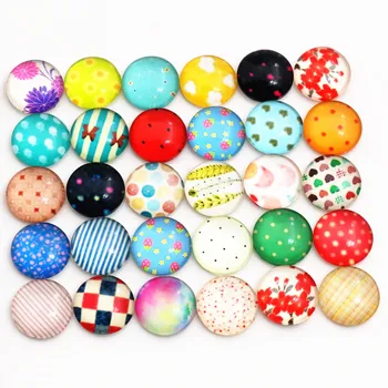 

Hot Sale 50pcs 12mm Mixed Handmade Photo Glass Cabochons (G2-14)