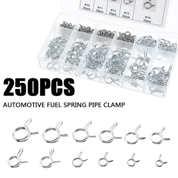 

Mayitr 250pcs 5-14mm Car Auto Fuel Line Hose Tubing Spring Clip Kit Oil Pipe Air Tube Clamps Set Tool