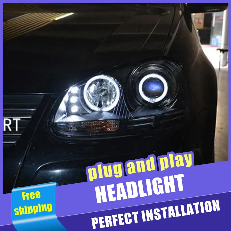 

2PCS Car Style LED headlights for vw Jetta 2006-2011 for Jetta head lamp LED DRL Lens Double Beam H7 HID Xenon bi xenon lens