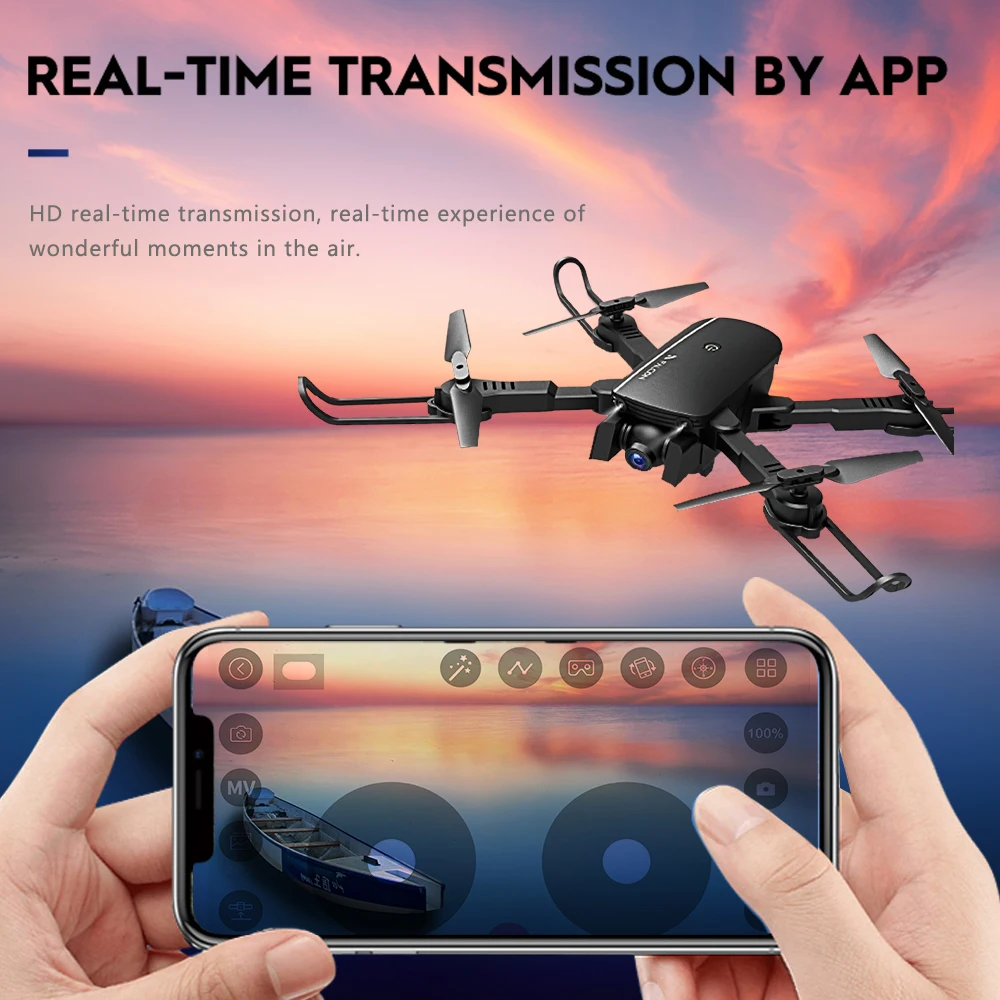 Складной FPV Дрон с камерой 1080P Wifi передача в реальном времени оптический поток