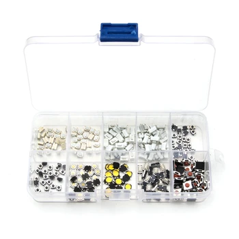 

10 Types Mini Tactile Push Button Touch Switch Remote Keys Microswitch 250PCS DIY Repair Part Kit Assortment