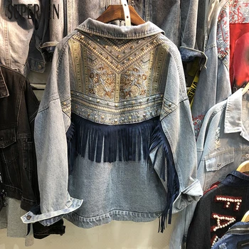 

SuperAen Embroidered Tassel Denim Jacket Female Korean Style Wild Spring and Autumn 2020 New Women Jackets Fashion Casual Tops