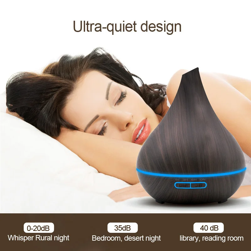 400Ml Air Aroma Humidifier Essential Oil Diffuser Aromatherapy Night Light Ultrasonic Classic Mist Maker for Home EU Plug