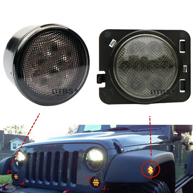 8 светодиодов SMD светильник переднее крыло огни поворота Jeep Wrangler JK 2007 2015