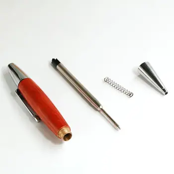 

Red Willow Wood Silver Chessboard Twist Trim Fat Ballpoint Pen Writing Tool Gift