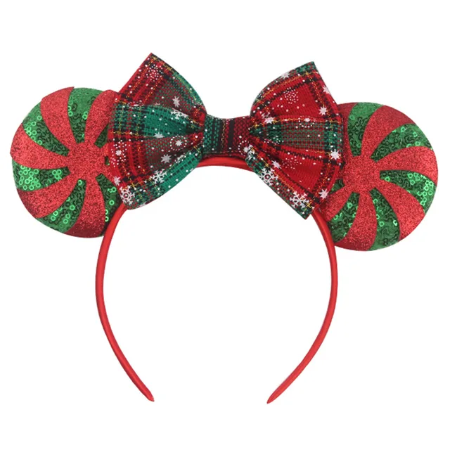 Disney Mickey Stitch Frozen Ears Headband Sequins Hair Bows Charactor For Women Festival Hairband Girls Hair Accessories Party 20