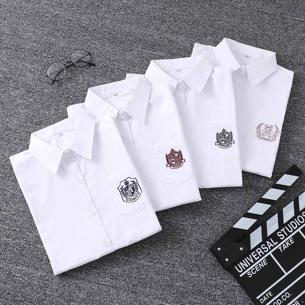 

JK Uniforms Shirts Japanese School Uniforms Embroidery Shirts Sailor Costumes Tops Girls Long Sleeve Blouses Clothes for Women