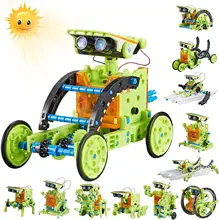 Discovery Kids – Kit de création de Robot solaire 12 en 1 avec moteur motorisé fonctionnant à l'énergie solaire, 190 pièces