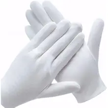 1 Pairs White Cotton Gloves Work For Dry Hands Handling Film SPA Gloves Ceremonial Inspection Gloves