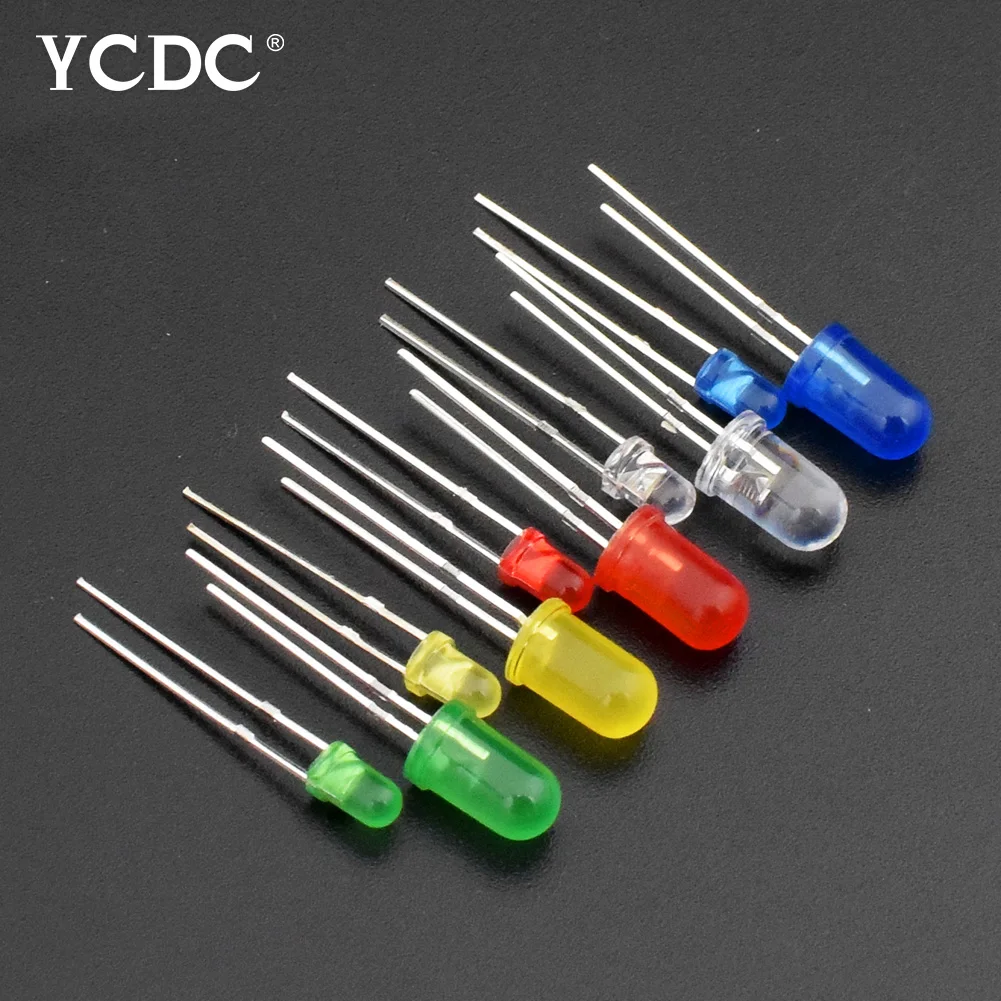 

3mm 5mm LED Diode Red Green Yellow White Color Assorted Kit Green Blue White Yellow Red LED Light Emitting Diodes X100