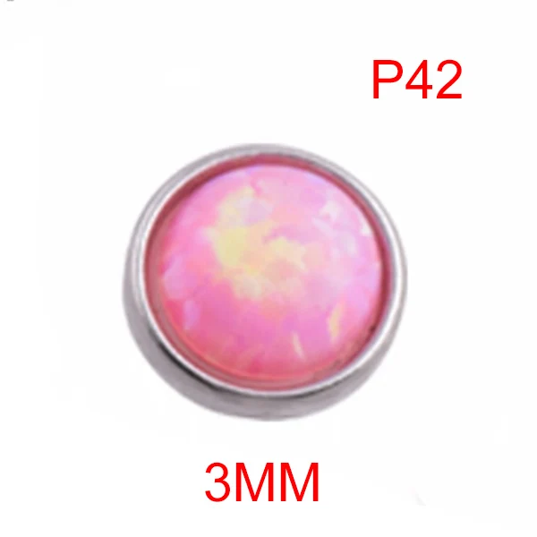 P42 3mm Новинка, 1 шт., Пирсинг из нержавеющей стали, опал, якорь для вшивания в кожу, плоская голова, ювелирные изделия MV66 - Окраска металла: P42 3mm